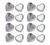 VINTORKY Candy Boxes Lightweight Tinplate with Window Heart Shaped 8pcs and Easy to Open, for Wedding and Festival Gift Packaging