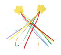 VINTORKY Car Antenna Toppers 2Pcs Yellow Star with Ribbon 8Cm Vehicle Roof Ornament Exterior Accessories for Automotive Styling and Dashboard Decoration