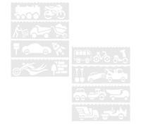 VINTORKY Car Stencil Vehicle Templates for Boys and DIY Craft School Project Traffic System Drawing Reusable Hollow Design Patterns
