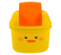 VINTORKY Cartoon Duck Mini Countertop Trash Can - Yellow Plastic Table Waste Bin with Lid, 6.50" x 5.91" x 4.72", Adorable Fun Design for Bedroom and Office Spaces