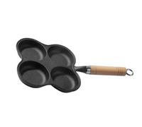 VINTORKY Cast Iron 4-Hole Egg Frying Pan Thickened Non-Coated Breakfast Skillet for Omelette, Hamburger and Pancake Cooking, Sturdy Kitchen Accessory for Gas and Induction Stoves
