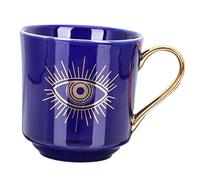 VINTORKY Ceramic Coffee Mug Turkish Devil's Eye Marker Hand-Painted Porcelain Milk Juice Water Cup Suitable for Home Office Restaurant