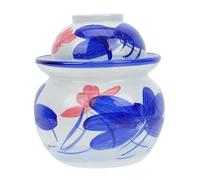 VINTORKY Ceramic Salted Pickles Jar with Sealed Lid for Kitchen Storage | Large Capacity Container for Salted Eggs and Pickles, Smooth Surface, Easy Opening and Closing