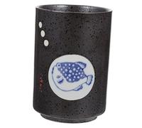 VINTORKY Ceramic Tea Mug 300Ml Black Rough Japanese Tea Cup with Sturdy Ceramic Material