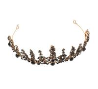 VINTORKY Charming Black Baroque Crown Tiara Elegant Bridal Headwear for Weddings Parties Special Occasions Durable Hair Decoration for Women
