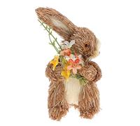 VINTORKY Charming Straw Weaving Rabbit Figurine Easter Straw Bunny Adorable Home Decor Item