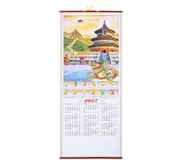 VINTORKY Chinese Calendar 2027: Zodiac Goat Wall Hanging Scroll Calendar, Asian Home Decor for Lunar New Year Spring Festival Office Door