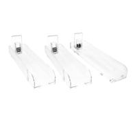 VINTORKY Cigarette Display Rack 28Cm Plastic Pusher Set 3pcs for Retail Store Counters 10 Pack Capacity Including Double-Sided and Single-Sided Trays Random Color