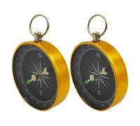 VINTORKY Compass Keychain Mini Keychain Compass Gold Aluminum Alloy Portable for Outdoor Adventure