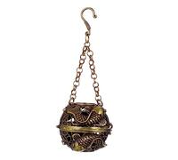 VINTORKY Copper Aromatherapy Hanging Incense Holder Retro Brass Incense Cone Ball Decorative Cutouts for Home Decor and Meditation Spaces