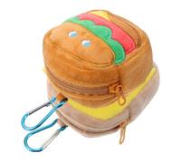 VINTORKY Creative Kawaii Coin Purse Bag Keychain with Hamburger and French Fries Design, Multi-Functional Polyester Small Purse with Hook, for Handbags and Presents for Friends or Family