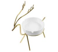 VINTORKY Creative Portable Cigarette Ashtray with Capacity Large Ceramic and Safe Iron+ceramic Material for Decorative Use, Artistic Design Butt Container Home and Patio