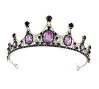 VINTORKY Crown Headband Bridal Headpiece Birthday Sash for Women Bridesmaid Hair Accessories Girl Crown Bridal Shower Jewelled Princesse Gender Wedding Dress Rhinestone Purple