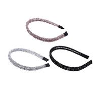 VINTORKY Crystal Rhinestone Headbands 3pcs Glitter Hair Hoops Shiny Diamond Hair Accessories for Women Wedding Party Accessories