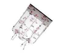 VINTORKY Curtains Kitchen Liftable Cream Sheer Curtains Sheer Valance Curtains Elegant Floral Print Sheer Lace- up Curtains Lace Curtains Floral Curtains Voile Sheer Curtain Printing Rome