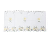 VINTORKY Daisy Pattern Short Curtain for Kitchen Window Decor, Yellow Polypropylene Fiber with Delicate Touch, Elegant and Simple Design, for Bedroom Or Living Room