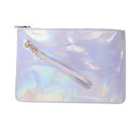 VINTORKY Dazzle White Envelop Bag Pu Cosmetic Pouch Chic Storage Package Women Shopping Makeup Case for Travel and Daily Use