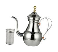 VINTORKY Decorative Stainless Steel Coffee and Tea Pot 1.5L Filter Design Long Narrow Spout Court Style Kettle for Household Hot and Cold Beverages
