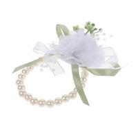 VINTORKY Delicate Fabric Wedding Bridal Wrist Flower Bracelet, Versatile and Easy to Wear Floral Wristlet for Bridesmaids and Brides at Weddings and Parties