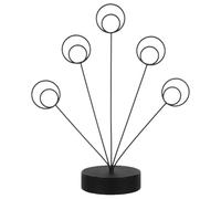 VINTORKY Desktop Photo Tree Holder: Round-Shaped Tree Holder - Metal Display Stand - Memo Frame Stand with Five Round Card Clips for Business Cards Photos Notes (Black)