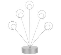 VINTORKY Desktop Photo Tree Holder: Round-Shaped Tree Holder - Metal Display Stand - Memo Frame Stand with Five Round Card Clips for Business Cards Photos Notes (Silver)