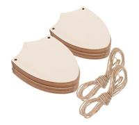 VINTORKY DIY Wooden Shield Shapes 20Pcs Unfinished Cutouts for Wood Craft Projects and Medieval Event Decorations