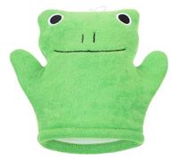 VINTORKY Double-Sided Exfoliating Bath Gloves with Frog Shape for Skin Renewal and Back Scrubbing 8x7 Inch Shower Mitt Suitable for Family and Travel Use