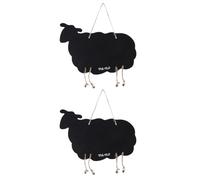 VINTORKY Double-Sided Wooden Mini Blackboard Sheep Chalkboards Hanging Message Boards for Special Event Decorations 2Pcs