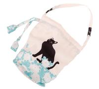 VINTORKY Drawstring Purse Cat Drawstring Makeup Bag Lightweight Versatile Cloth Cute Unique Design Beige Stylish Cosmetic Bag for Party Decor