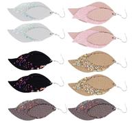 VINTORKY Earrings Drop Earrings Multi-layer Leaf Shape Leather 5 Pairs Fashionable Platinum Decorative for Women Suitable for Home and Office
