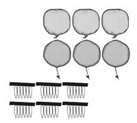 VINTORKY Elastic Wig Mesh Ponytail Hair Net 6 Inch and 5.5x7 Inch Shapes Practical Comfortable Fabrics Breathable Wig Caps for Dress on Different Occasions with 12pcs