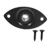 VINTORKY Electric Guitar Jack Socket Plates Metal Output Jack Plates for St Tl and Guitar and Bass, Oval Cat Eye Design, 3pcs Set Black Plated for Instrument Hardware Random Style