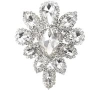 VINTORKY Elegant Rhinestone Brooch Pin for Weddings and Parties, Multi-functional Metal and Crystal Flower Brooch Vintage Shining Design, Delicate and Not Easy to Fade Accessory