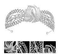 VINTORKY Elegant Silver Alloy Wedding Tiara Hair Accessory for Bride and Bridesmaid, Delicate Rhinestone Bridal Headband with Beautiful Hair Decor, for Wedding and Valentine's Day