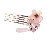 VINTORKY Elegant Wedding Bride Hair Comb with Delicate Pearl and Powder Crystal Design, Copper Floral Updo Hair Accessories, Easy to Insert and Remove for Wedding and Dances