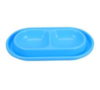 VINTORKY Elevated Dual Dog and Cat Bowls Small Size Pet Feeding Plate with Anti-ant Design in Blue, Made of Sturdy Pp Material, for Outdoor Use to Keep Food Clean and Fresh