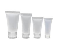 VINTORKY Empty Facial Lotion Bottles and Hand Cream Containers 4pcs Set 10ml to 30ml Frosted Caps Refillable Travel Cosmetic Bottles for Toiletries and Skincare