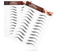VINTORKY Eyebrow Tattoo Stickers 6 Sheets with Hair-Like Texture, Waterproof 6D Black Peel-Off Transfers for Eyebrow Grooming and Shaping, Suitable for Quick Beauty Routines
