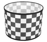 VINTORKY Fabric Drum Lamp Shade Replacement for Floor and Table Lamps with Checkered Design E27 Socket Black Clip-On Cloth Cover Suitable for Study 22x17cm