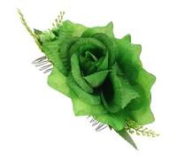 VINTORKY Fabric Flower Hair Comb for Patrick's Day Lifelike Floral Hairpiece for Parties and Events Realistic Fabric Flower Decoration Hair Comb Accessory