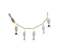 VINTORKY Fish Pendant Wall Decoration Mediterranean Style Wooden LED Night Light Creative Home Decor Accent in Color for Home or Door Hanging