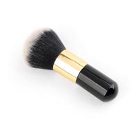 VINTORKY Flat Kabuki Foundation Makeup Brush with Nylon Wool for Cream and Concealer Application, Black Retractable Face Brush for Liquid Foundation and Blush Blending