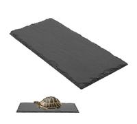 VINTORKY Flat Stone Feeding Plate Easy to Clean and Provides Safe Eating Environment Made of Sturdy Slabstone for Tortoises and Lizards for Table Tops and Fish Tanks