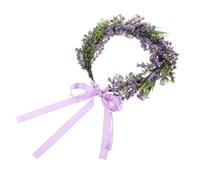 VINTORKY Floral Headband Purple Simulated Lavender Wreath Headdress Crown for Girls Elegant and Lightweight Wedding Headpiece Random Color