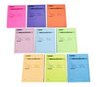 VINTORKY Fluorescent Paper Message Pads, Strong Adhesive, 9 Books, Easy Re-positioning, for Students in Offices, Note Stickers for Daily Use