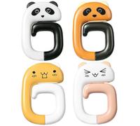 VINTORKY Foldable Desk Panda Backpack Hooks 4pcs ABS Material Portable Bag Hangers for Student Desk Use