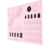 VINTORKY Foldable Pink Silicone Nail Art Practice Mat with Color Combo Testing Feature 28x21cm Nail Polish Stamping Plate Manicure Workspace Mat
