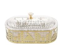 VINTORKY French Butter Dish with Lid and Wrought Iron Tray for Middle Eastern Snack Storage and Ramadan Celebration