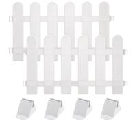 VINTORKY Garden Fence Plastic Picket 2Pcs White with 4 Bases Suitable for Hotels and Restaurants Outdoor