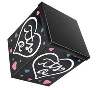 VINTORKY Gender Reveal Balloon Storage Box Paper Foldable Black and Full Moon Single Decorative Party Box for Party for Birthday Favors